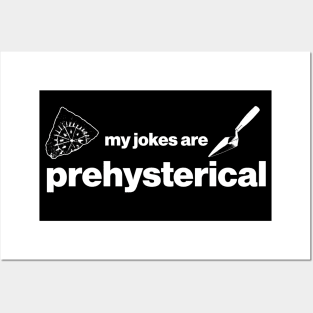My jokes are Prehysterical - Funny Prehistory Cave Painting / Art Posters and Art